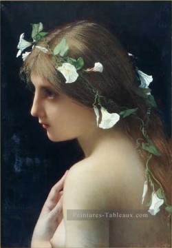 Nu classique œuvres - Nymphe avec la gloire du matin fleurs corps féminin Nu Jules Joseph Lefebvre